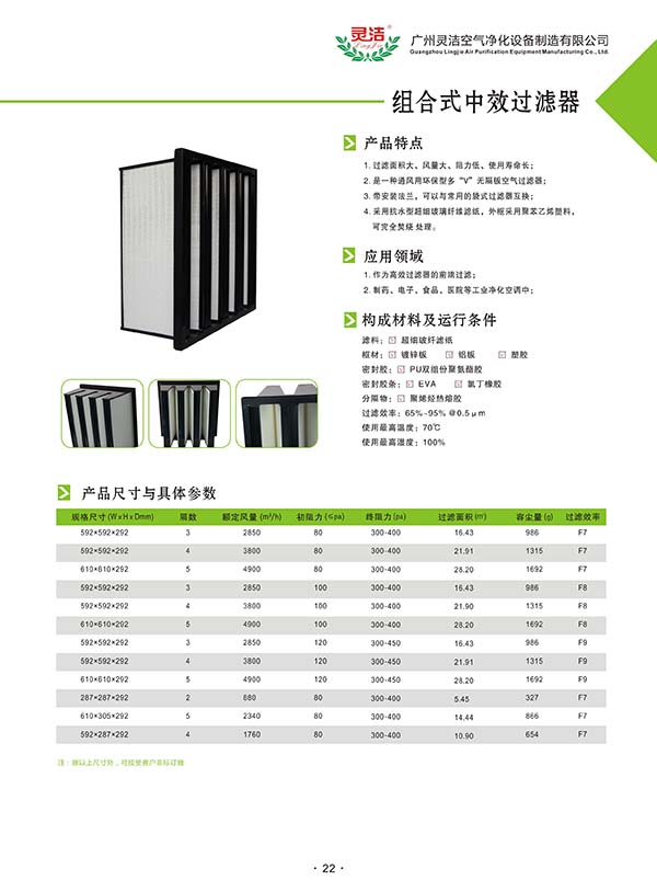 組合式中效空氣過濾器特點(diǎn)